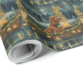 Ierse Rode Setter Kerstvakantie Cadeaupapier (Rol Hoek)