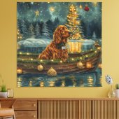 Ierse Rode Setter Kerstvakantie Canvas Afdruk (Insitu (Woonkamer))