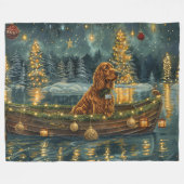 Ierse Rode Setter Kerstvakantie Fleece Deken (Voorkant (Horizontaal))