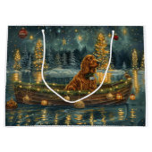 Ierse Rode Setter Kerstvakantie Groot Cadeauzakje (Voorkant)