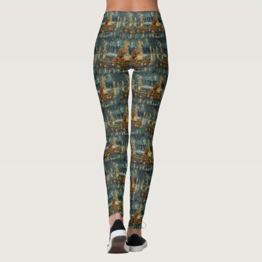 Ierse Rode Setter Kerstvakantie Leggings (Achterkant)