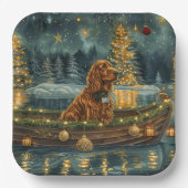 Ierse Rode Setter Kerstvakantie Papieren Bordje (Voorkant)