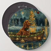 Ierse Rode Setter Kerstvakantie Ronde Button 6,0 Cm (Voorkant /achterkant)