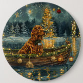 Ierse Rode Setter Kerstvakantie Ronde Button 6,0 Cm (Voorkant)