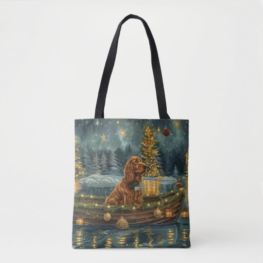 Ierse Rode Setter Kerstvakantie Tote Bag (Voorkant)