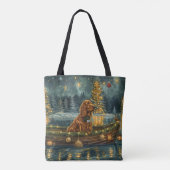 Ierse Rode Setter Kerstvakantie Tote Bag (Achterkant)