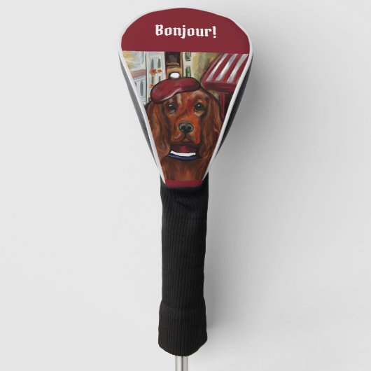 Ierse Rode Setter Postkaart Golfheadcover (Voorkant)