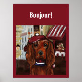 Ierse Rode Setter Postkaart Poster (Voorkant)