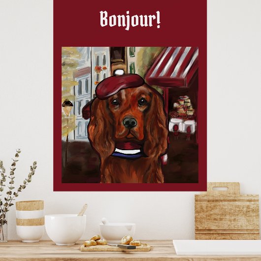 Ierse Rode Setter Postkaart Poster (Keuken)