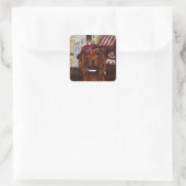Ierse Rode Setter Postkaart Vierkante Sticker (Tas)