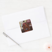 Ierse Rode Setter Postkaart Vierkante Sticker (Envelop)