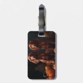 Ierse Rode Setter Puppy Herfst Delight Pompoen Bagagelabel (Achterkant verticaal)