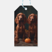 Ierse Rode Setter Puppy Herfst Delight Pompoen Cadeaulabel (Achterkant)