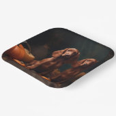 Ierse Rode Setter Puppy Herfst Delight Pompoen Papieren Bordje (Gebogen)