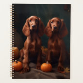 Ierse Rode Setter Puppy Herfst Delight Pompoen Planner (Voorkant)