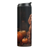 Ierse Rode Setter Puppy Herfst Delight Pompoen Thermosbeker (Gedraaid links)