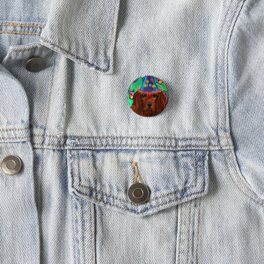 Ierse Rode Setter Ronde Button 3,2 Cm (In situ)