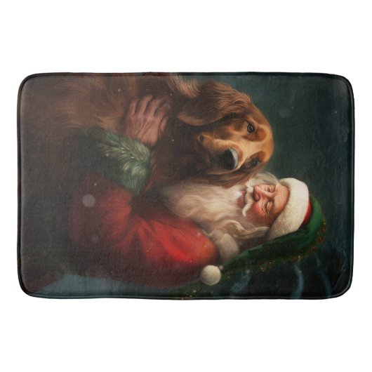 Ierse rode setter sinterklaas feestelijke kerst badmat (Voorkant)