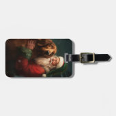 Ierse rode setter sinterklaas feestelijke kerst bagagelabel (Voorkant horizontaal)