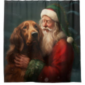 Ierse rode setter sinterklaas feestelijke kerst douchegordijn (Voorkant)