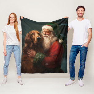 Ierse rode setter sinterklaas feestelijke kerst fleece deken