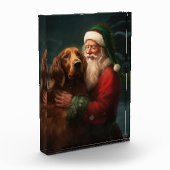 Ierse rode setter sinterklaas feestelijke kerst fotoblokken (Links)