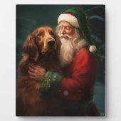 Ierse rode setter sinterklaas feestelijke kerst fotoplaat (Voorkant)