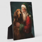 Ierse rode setter sinterklaas feestelijke kerst fotoplaat (Zijkant)