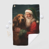 Ierse rode setter sinterklaas feestelijke kerst golfhanddoek (Insitu)