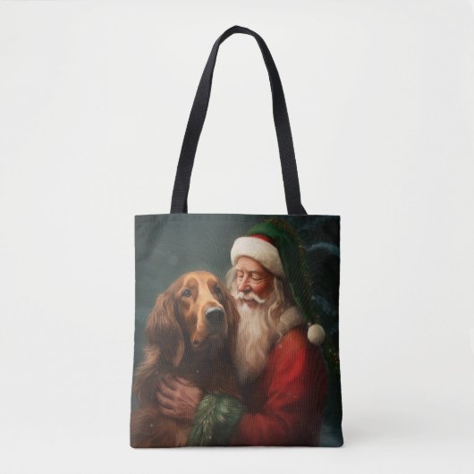 Ierse rode setter sinterklaas feestelijke kerst tote bag (Voorkant)
