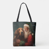 Ierse rode setter sinterklaas feestelijke kerst tote bag (Achterkant)