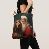Ierse rode setter sinterklaas feestelijke kerst tote bag (Dichtbij)