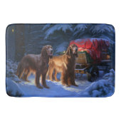 Ierse rode setter sneeuwslee kerstdecor badmat (Voorkant)