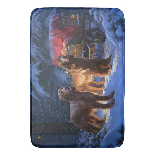 Ierse rode setter sneeuwslee kerstdecor badmat (Voorkant Verticaal)