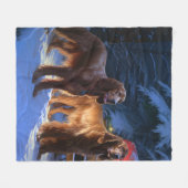 Ierse rode setter sneeuwslee kerstdecor fleece deken (Voorkant (Horizontaal))