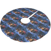 Ierse rode setter sneeuwslee kerstdecor kerstboom rok (Gekanteld)