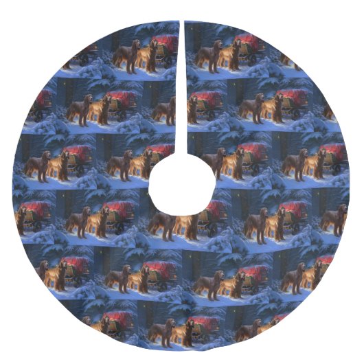 Ierse rode setter sneeuwslee kerstdecor kerstboom rok (Voorkant)