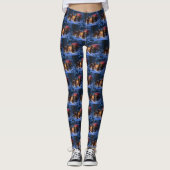 Ierse rode setter sneeuwslee kerstdecor leggings (Voorkant)
