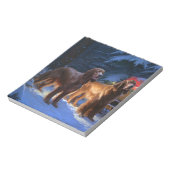 Ierse rode setter sneeuwslee kerstdecor notitieblok (Linkerzijde)