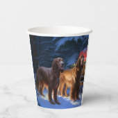 Ierse rode setter sneeuwslee kerstdecor papieren bekers (Achterkant)