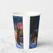 Ierse rode setter sneeuwslee kerstdecor papieren bekers (Links)