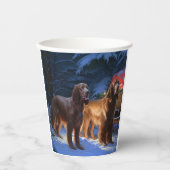 Ierse rode setter sneeuwslee kerstdecor papieren bekers (Voorkant)