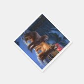 Ierse rode setter sneeuwslee kerstdecor servet (Hoek)