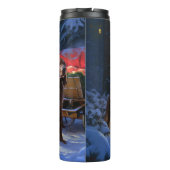 Ierse rode setter sneeuwslee kerstdecor thermosbeker (Achterkant)