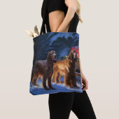 Ierse rode setter sneeuwslee kerstdecor tote bag (Dichtbij)
