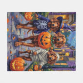 Ierse Rode Setter Trick-or-Treating Halloween Fleece Deken (Voorkant (Horizontaal))