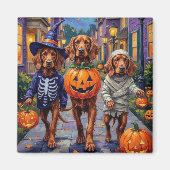 Ierse rode setter trick-or-treating Halloween Magneet (Voorkant)