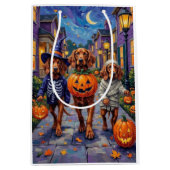 Ierse rode setter trick-or-treating Halloween Medium Cadeauzakje (Voorkant)