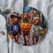 Ierse Rode Setter Trick-or-Treating Halloween Ronde Button 6,0 Cm (In situ)
