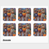 Ierse Rode Setter Trick-or-Treating Halloween Vierkante Sticker (Vel)